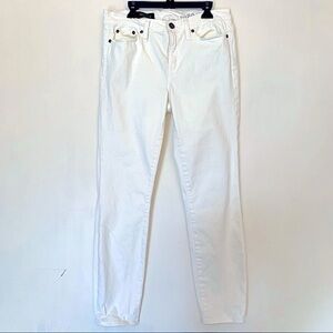 J Crew White Denim Toothpick Jeans Size 30